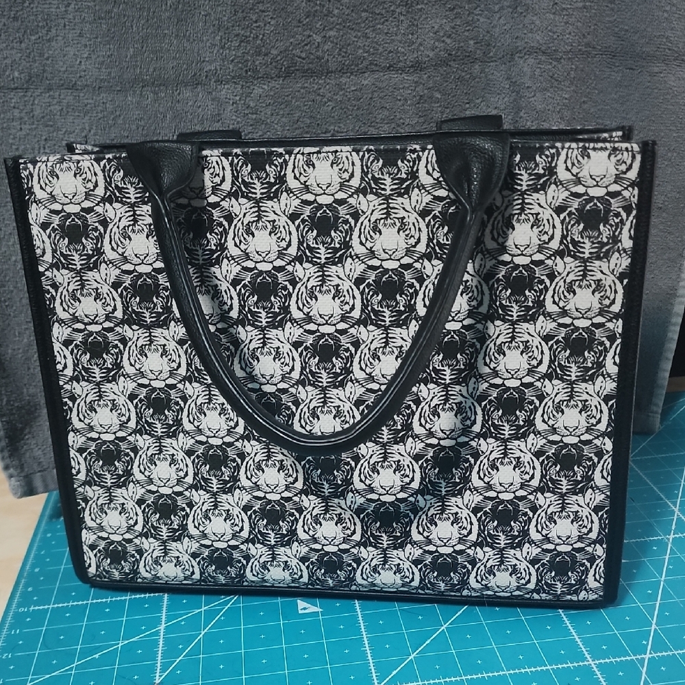 Betsy Johnson Black And White Tiger Tote Bag